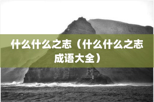 什么什么之志（什么什么之志成语大全）