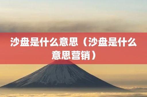 沙盘是什么意思（沙盘是什么意思营销）