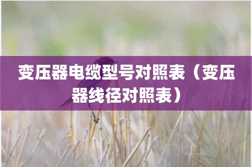 变压器电缆型号对照表（变压器线径对照表）