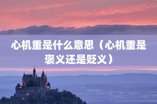 心机重是什么意思（心机重是褒义还是贬义）