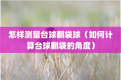 怎样测量台球翻袋球（如何计算台球翻袋的角度）