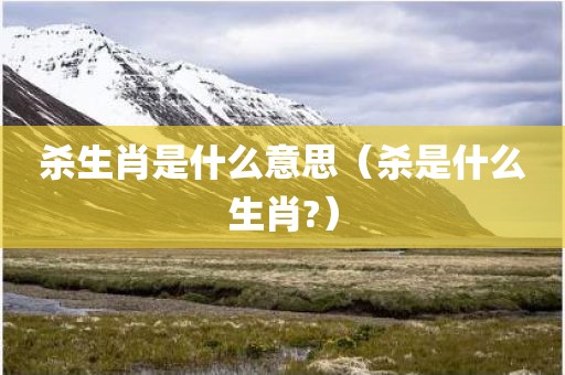 杀生肖是什么意思(杀是什么生肖?)