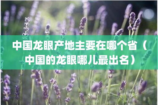 中国龙眼产地主要在哪个省（中国的龙眼哪儿最出名）