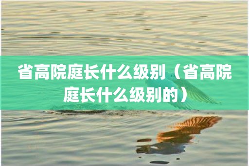 省高院庭长什么级别（省高院庭长什么级别的）