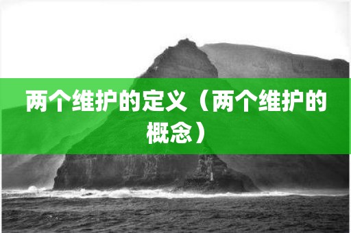 两个维护的定义(两个维护的概念)