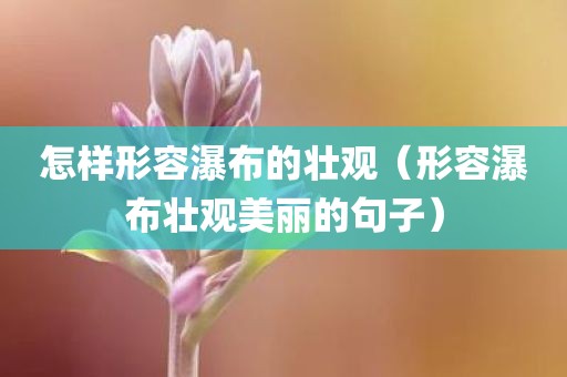 怎样形容瀑布的壮观(形容瀑布壮观美丽的句子)