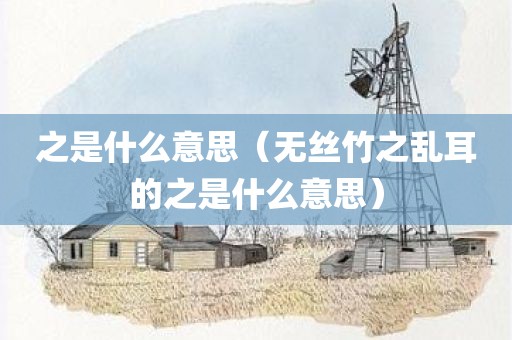 之是什么意思（无丝竹之乱耳的之是什么意思）