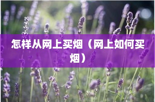 怎样从网上买烟（网上如何买烟）