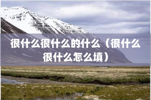 很什么很什么的什么（很什么很什么怎么填）