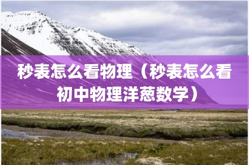 秒表怎么看物理（秒表怎么看 初中物理洋葱数学）