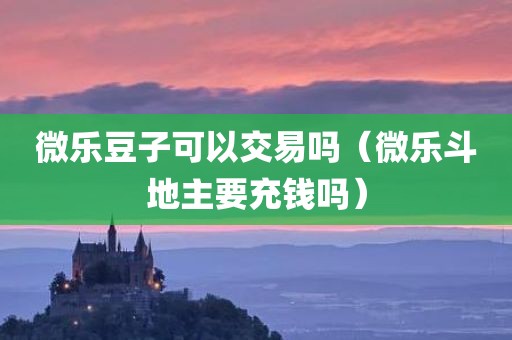 微乐豆子可以交易吗（微乐斗地主要充钱吗）