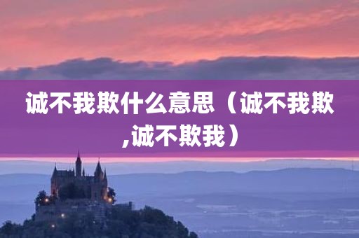 诚不我欺什么意思（诚不我欺,诚不欺我）