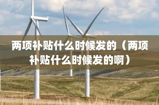 两项补贴什么时候发的（两项补贴什么时候发的啊）