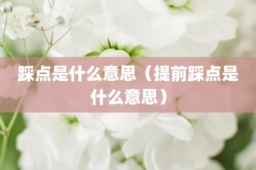 踩点是什么意思（提前踩点是什么意思）