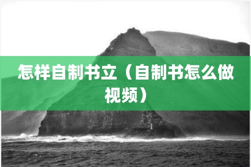 怎样自制书立（自制书怎么做视频）