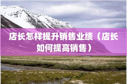 店长怎样提升销售业绩（店长如何提高销售）