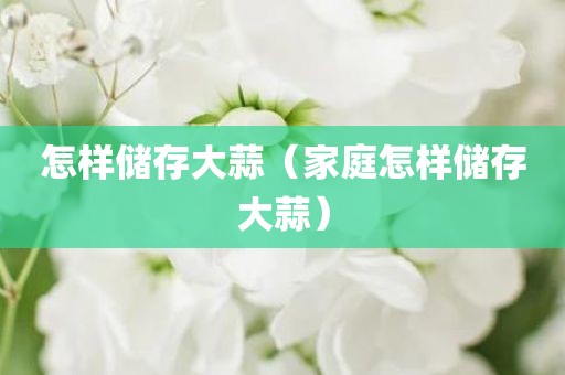 怎样储存大蒜（家庭怎样储存大蒜）