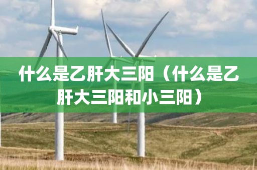 什么是乙肝大三阳（什么是乙肝大三阳和小三阳）