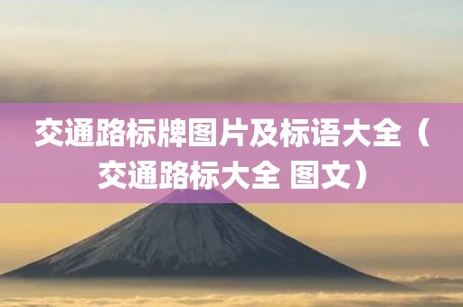 交通路标牌图片及标语大全（交通路标大全 图文）