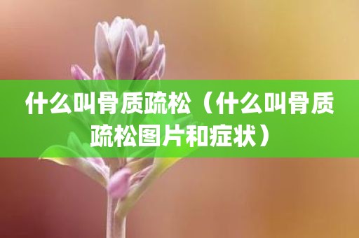 什么叫骨质疏松（什么叫骨质疏松图片和症状）