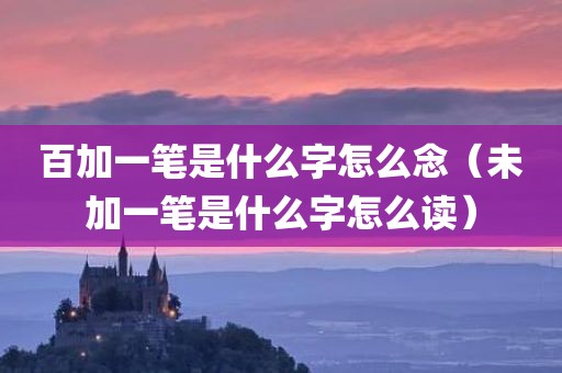 百加一笔是什么字怎么念（未加一笔是什么字怎么读）