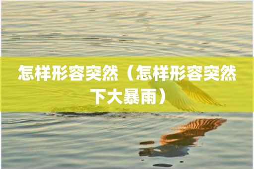 怎样形容突然（怎样形容突然下大暴雨）