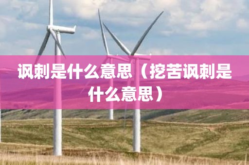 讽刺是什么意思(挖苦讽刺是什么意思)