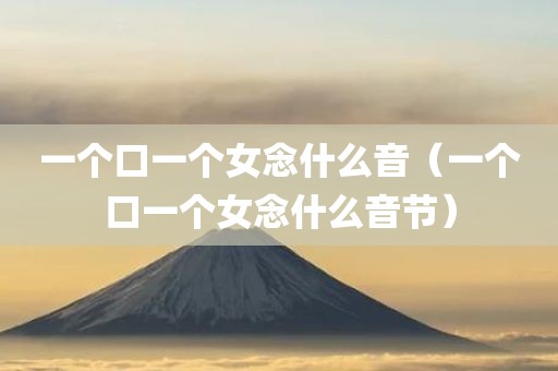 一个口一个女念什么音（一个口一个女念什么音节）
