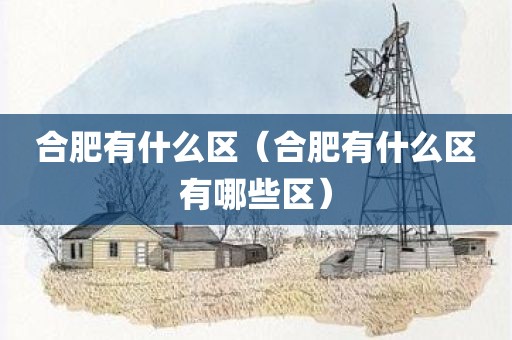 合肥有什么区（合肥有什么区有哪些区）