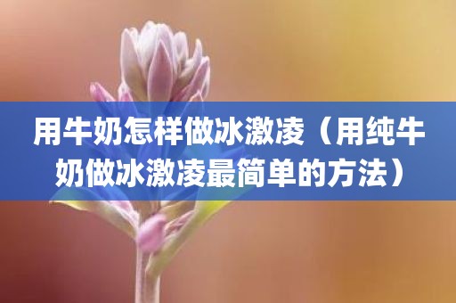 用牛奶怎样做冰激凌（用纯牛奶做冰激凌最简单的方法）