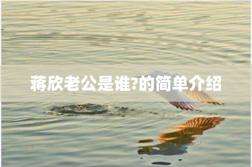 蒋欣老公是谁?的简单介绍