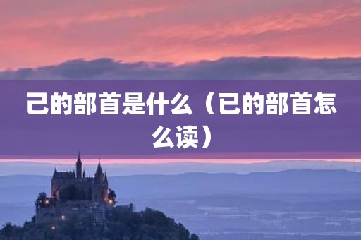 己的部首是什么（已的部首怎么读）