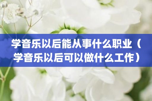 学音乐以后能从事什么职业（学音乐以后可以做什么工作）