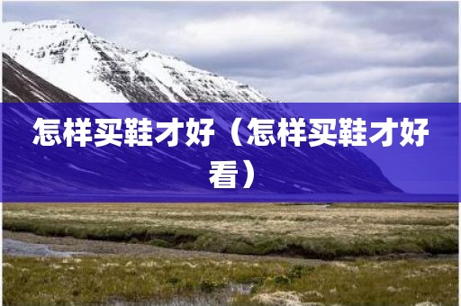 怎样买鞋才好（怎样买鞋才好看）