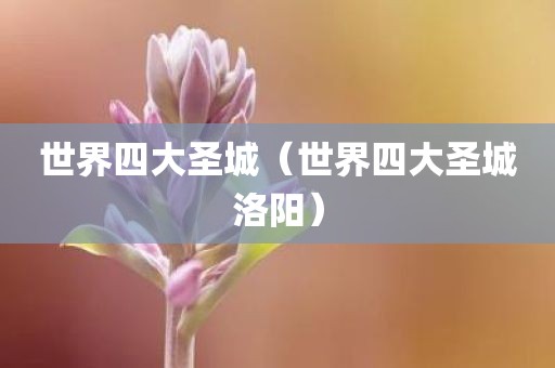 世界四大圣城（世界四大圣城洛阳）