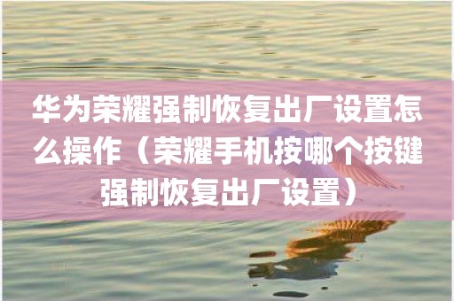 华为荣耀强制恢复出厂设置怎么操作（荣耀手机按哪个按键强制恢复出厂设置）
