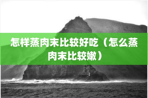 怎样蒸肉末比较好吃（怎么蒸肉末比较嫩）