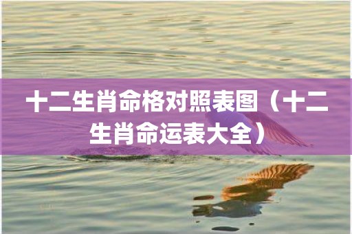 十二生肖命格对照表图（十二生肖命运表大全）