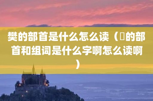 樊的部首是什么怎么读（荿的部首和组词是什么字啊怎么读啊）