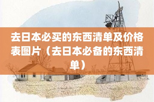 去日本必买的东西清单及价格表图片（去日本必备的东西清单）
