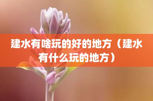 建水有啥玩的好的地方（建水有什么玩的地方）