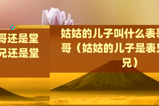 姑姑的儿子叫什么表哥还是堂哥(姑姑的儿子是表兄还是堂兄)