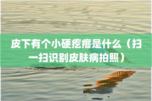 皮下有个小硬疙瘩是什么(扫一扫识别皮肤病拍照)