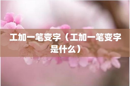 工加一笔变字（工加一笔变字是什么）