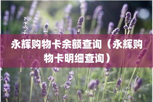 永辉购物卡余额查询（永辉购物卡明细查询）