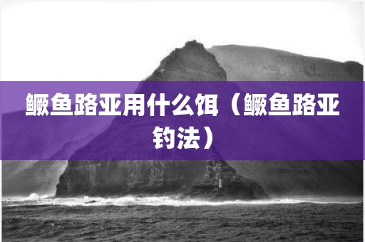 鳜鱼路亚用什么饵(鳜鱼路亚钓法)