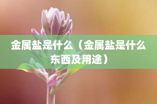 金属盐是什么（金属盐是什么东西及用途）
