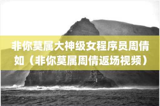 非你莫属大神级女程序员周倩如（非你莫属周倩返场视频）