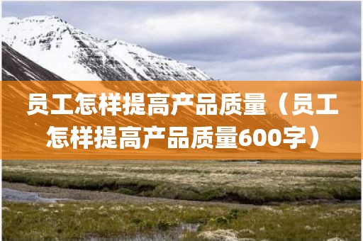 员工怎样提高产品质量（员工怎样提高产品质量600字）