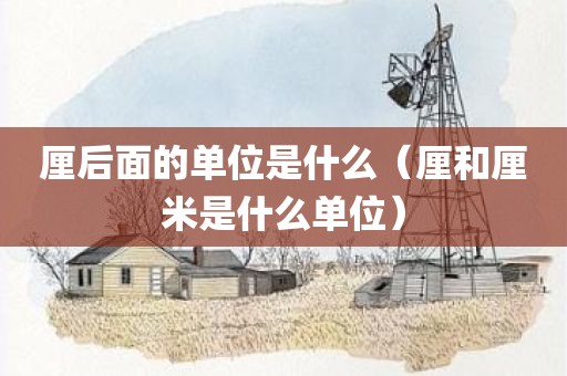 厘后面的单位是什么（厘和厘米是什么单位）